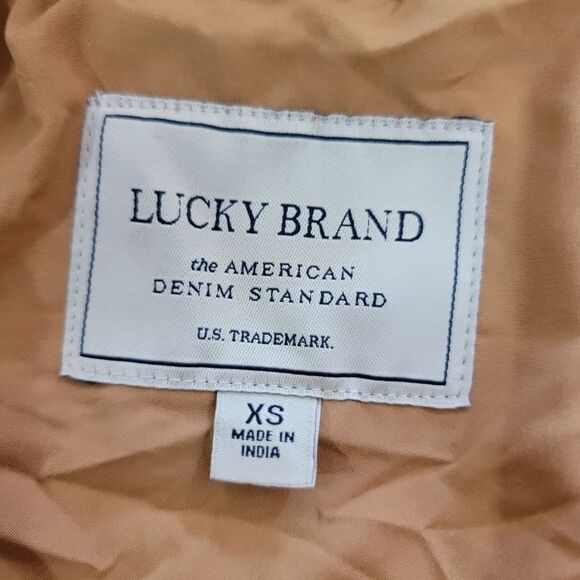 Lucky Brand lamb leather jacket Size XS gold mustard - Picture 9 of 9